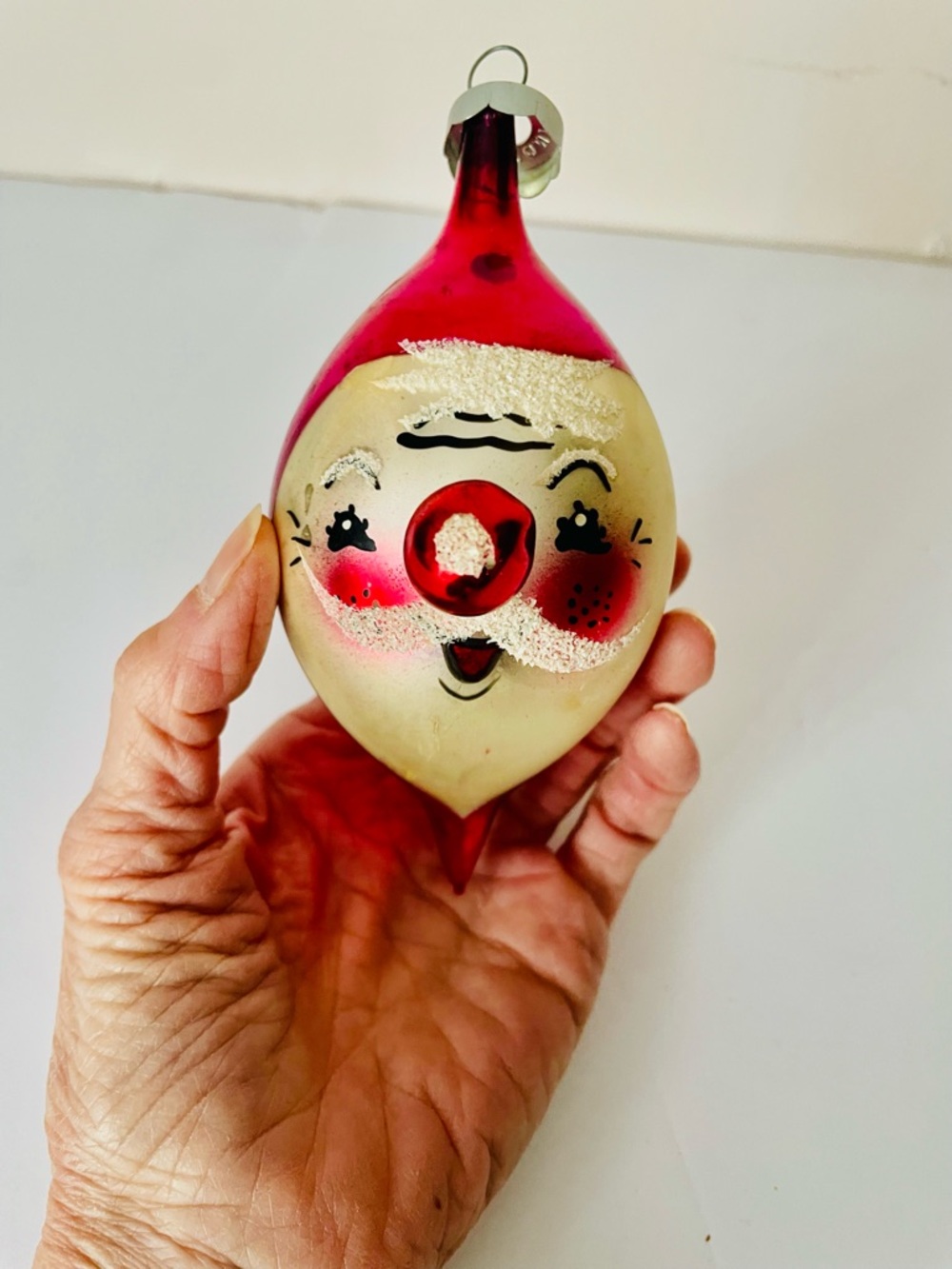 Vtg de carlini santa ornament 5”